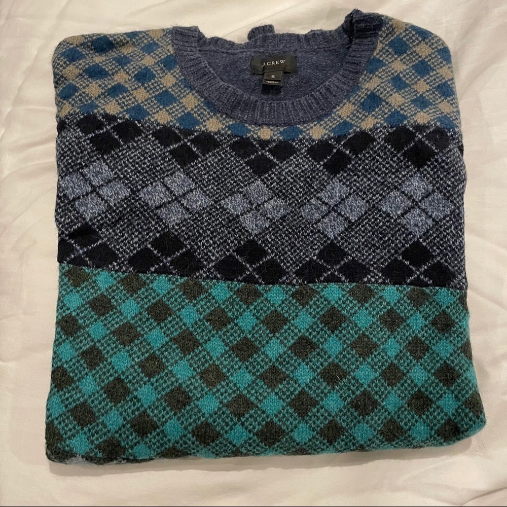 J. Crew Pattern Wool Sweater - image 1